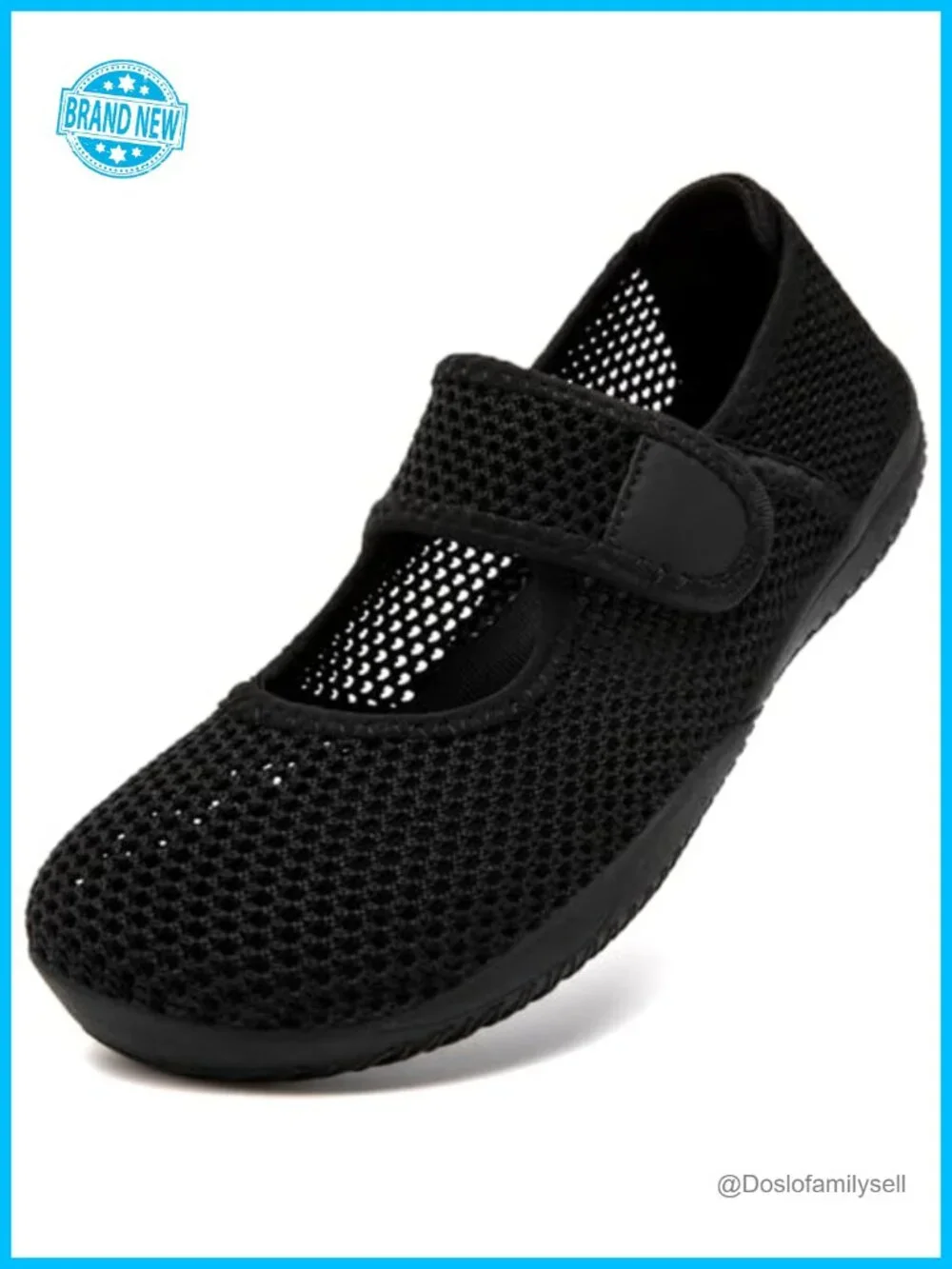 Wide Diabetic Barefoot Walking Shoes Mary Jane Hook & Loop Women's